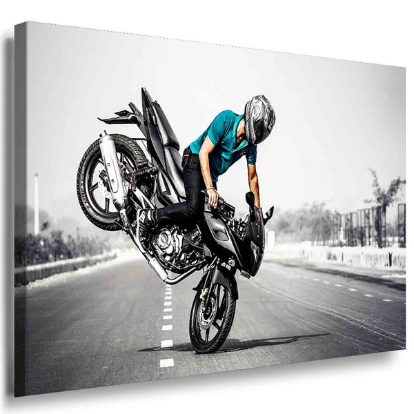 Bike Motorrad Leinwandbild AK Art Bilder Mehrfarbig Wandbild FANART TOP XXL