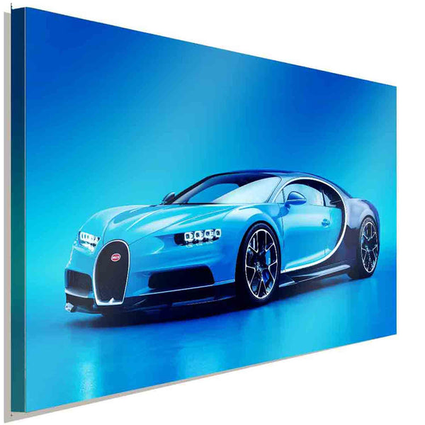 Bugatti Chiron Blau Leinwandbild AK ART Wanddeko Wandbild Auto