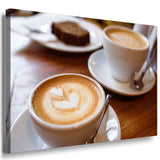 Kaffe Tasse Herz Leinwandbild AK Art Bilder Mehrfarbig Kunstdruck XXL Wandbild