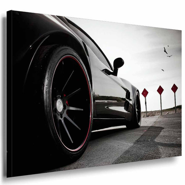 Lamborghini Schwarz Leinwandbild / AK Art Bilder / Auto + Mehrfarbig Kunstdruck