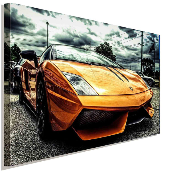 Lamborghini Orange Leinwandbild AK ART Kunstdruck Mehrfarbig Wandbild Wanddeko Auto