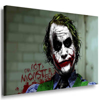 Batman Joker Heath Ledger Leinwandbild AK ART Kunstdruck Rahmen Wandbild