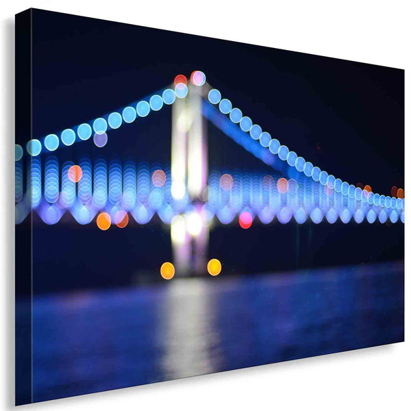 Brücke Nacht Lichter Leinwandbild / AK ART Bilder / Leinwand Bild + Mehrfarbig