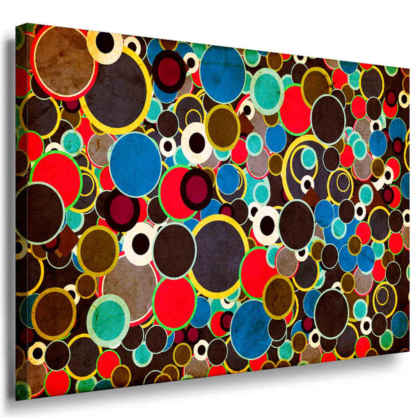 Farbkreise Leinwandbild AK Art Bilder Mehrfarbig Wandbild Made in Germany TOP XXL Abstrakt