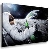 Leinwandbild Astronaut Carlsberg Bier Kosmos AK ART Kunstdruck Abstrakt