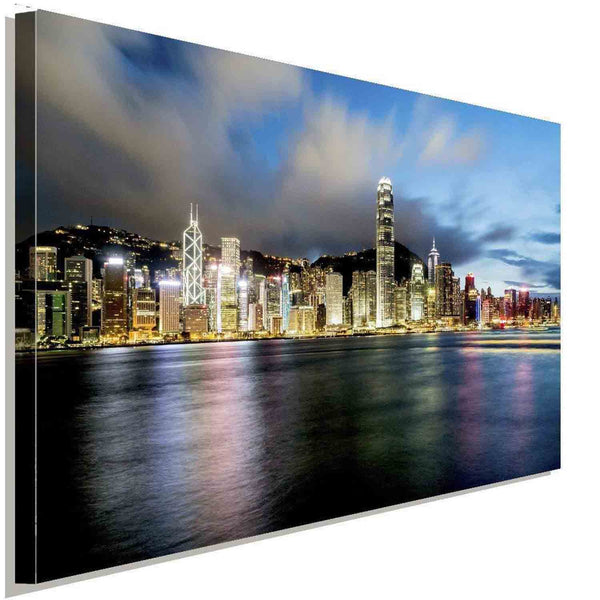 Hong-Kong China Skyline Leinwandbild AK ART Wanddeko Wandbild Made in Germany