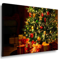 Weihnachtsbaum & Geschenke Leinwandbild AK Art Bilder Mehrfarbig Wandbild TOP