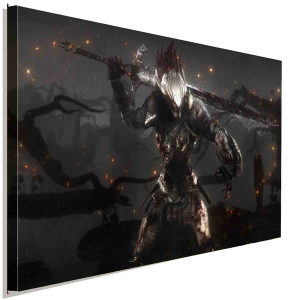 Dark Souls Kämpfer Leinwandbild AK ART Kunstdruck Mehrfarbig Wandbild Wanddeko