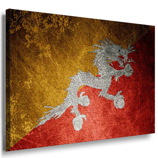 Flagge China Drache Artwork Leinwandbild AK Art Bilder Mehrfarbig Wandbild XXL