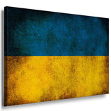 Flagge Ukraine Leinwandbild AK Art Bilder Mehrfarbig Kunstdruck Wandbild TOP XXL