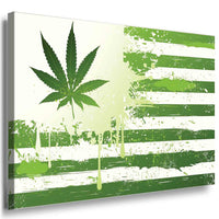 Hanf Cannabis Flagge Leinwandbild AK ART Kunstdruck Mehrfarbig Wandbild Wanddeko XXL