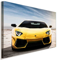 Lamborghini Gelb Auto Leinwandbild AK ART Kunstdruck Mehrfarbig Wandbild Wanddeko XXL