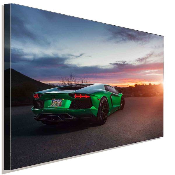 Lamborghini Grün Leinwandbild AK ART Kunstdruck Wandbild Wanddeko Mehrfarbig Auto