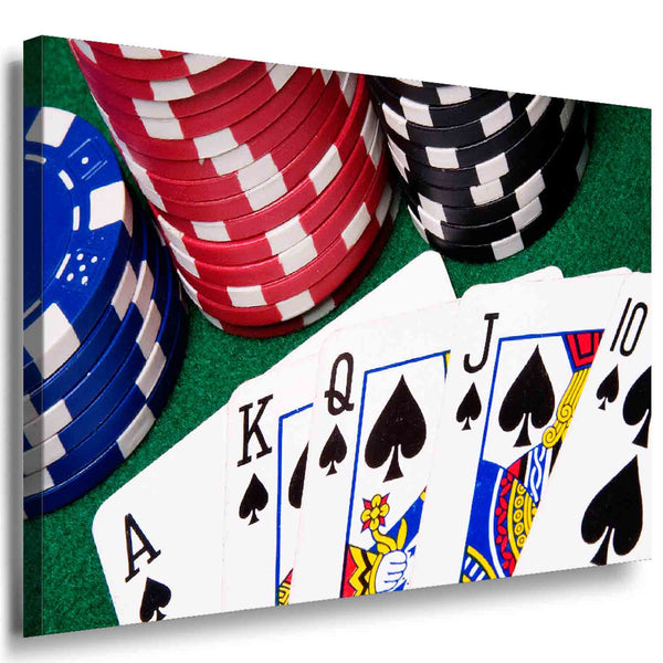 Neu Poker Leinwandbild AK Art Bilder Mehrfarbig Wandbild TOP Geschenkidee DEKO