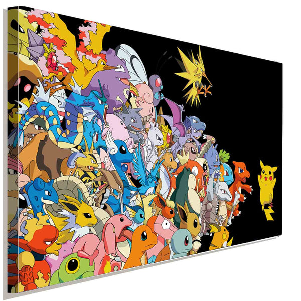 Pokemon 1. Generation Leinwandbild AK ART Kunstdruck Wandbild Wanddeko TOP XXL