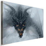 Skyrim Alduin Dragon Leinwandbild AK ART Kunstdruck Wandbild Wanddeko Mehrfarbig