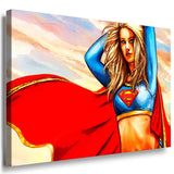 Super Woman Leinwandbild LaraArt Bilder Mehrfarbig Wandbild MARVEL FANART TOP