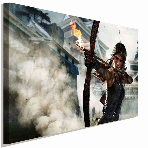 Tomb Raider Bogen Leinwandbild AK Art Bilder Wanddeko Wandbild Kunstdruck XXL