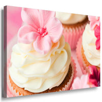 Creme Kuchen Leinwandbild AK Art Bilder Mehrfarbig Kunstdruck Wandbild TOP XXL