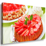 Erdbeertorte Leinwandbild AK Art Bilder Mehrfarbig Kunstdruck Wandbild TOP XXL