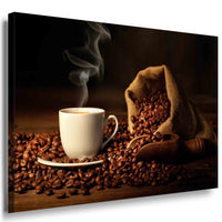 Kaffe Kaffebohnen Tasse Leinwandbild AK Art Bilder Mehrfarbig Kunstdruck TOP XXL