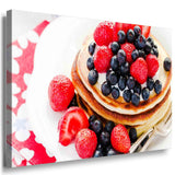 Pfannkuchen Früchte Beeren Leinwandbild AK Art Bilder Mehrfarbig Kunstdruck XXL