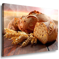 Stück Brot Weizen Leinwandbild AK Art Bilder Mehrfarbig Kunstdruck Wandbild XXL