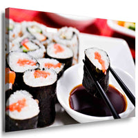 Sushi Leinwandbild AK Art Bilder Mehrfarbig Kunstdruck XXL Wandbild Wanddeko TOP