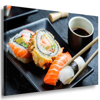 Sushi Leinwandbild AK Art Bilder Mehrfarbig Kunstdruck XXL Wandbild Wanddeko