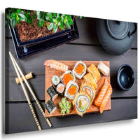 Sushi Leinwandbild AK Art Bilder Mehrfarbig Kunstdruck XXL Wandbild Wanddeko TOP