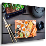 Sushi Leinwandbild AK Art Bilder Mehrfarbig Kunstdruck XXL Wandbild Wanddeko TOP