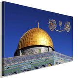 Al-Aqsa Moschee Jerusalem Gold Islam Hadith Leinwandbild AK ART Wanddeko TOP XXL