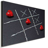 LOVE Tic-Tac-Toe Romantik Abstrakt Leinwandbild AK ART Wanddeko Wandbild Made in Germany