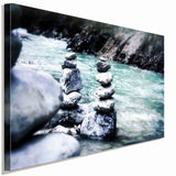 Meditation Wellness Steine Leinwandbild AK Art Bilder Wanddeko Wandbild TOP XXL