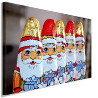 Schokoladen-Nikolaus Weihnachten Kinder Leinwandbild AK ART Wanddeko Wandbild