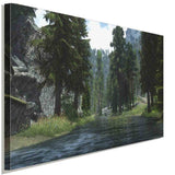 Skyrim Fluss Wald Leinwandbild AK Art Studio Wanddeko Wandbild Kunstdruck XXL