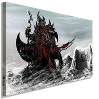 Skyrim The Elder Scrolls Schwarzer Kämpfer AK Art Bilder Premium Leinwandbilder