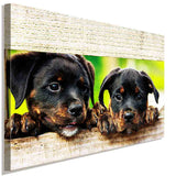 Zwei Hübsche Rottweiller Leinwandbild AK Art Studio Wanddeko Wandbild Kunstdruck