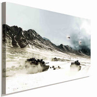 Battlefield Panzer Leinwandbild AK Art Bilder Wanddeko Wandbild Kunstdruck XXL