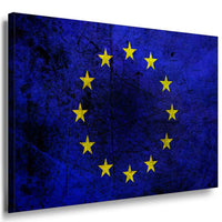 Flagge Europäische Union EU Leinwandbild AK Art Bilder Mehrfarbig Wandbild XXL