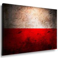 Flagge Polen Leinwandbild AK Art Bilder Mehrfarbig Kunstdruck Wandbild Wanddeko