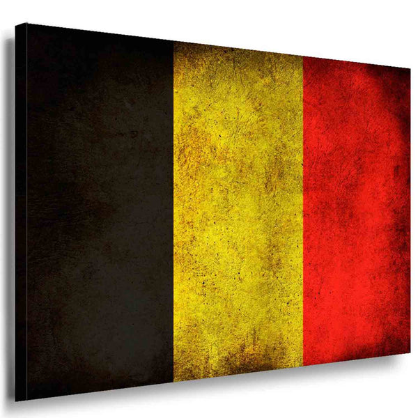 Flaggen Belgien Leinwandbild AK Art Bilder Mehrfarbig Kunstdruck Wandbild