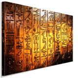 Hieroglyphen Ägypten Gold Leinwandbild AK Art Bilder Wanddeko Wandbild TOP XXL