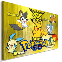 Pokemon GO Pikachu Emolga DedenneMinun Cydaqui Pachirisu Leinwandbild Kunstdruck