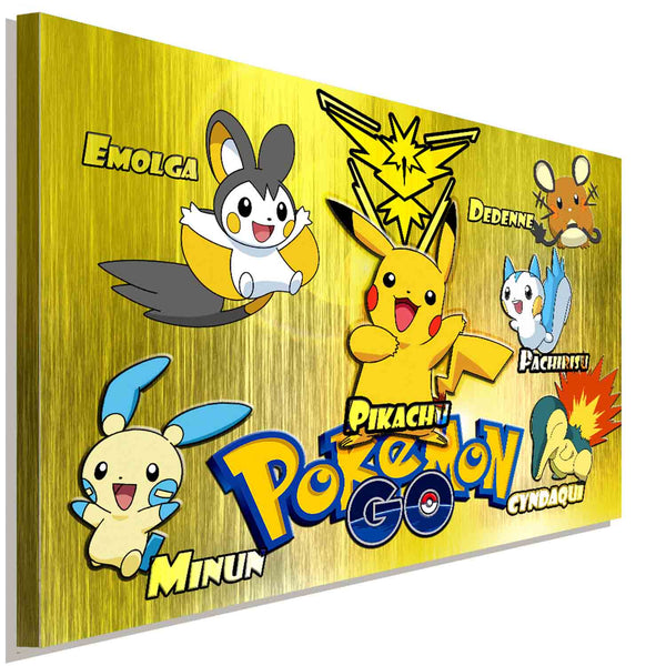 Pokemon GO Pikachu Emolga DedenneMinun Cydaqui Pachirisu Leinwandbild Kunstdruck