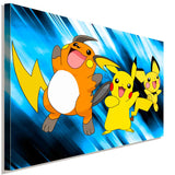 Pokemon GO Pikachu Pichu Raichu Leinwandbild AK ART Wanddeko Wandbild Kunstdruck