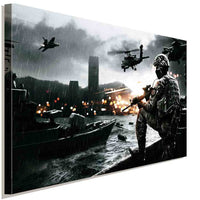 Soldat Battlefield Leinwandbild AK ART Kunstdruck Wandbild Mehrfarbig