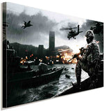 Soldat Battlefield Leinwandbild AK ART Kunstdruck Wandbild Mehrfarbig