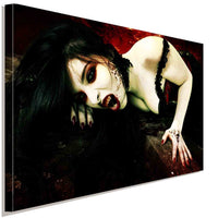 Vampir Mädchen Leinwandbild AK Art Bilder Wanddeko Wandbild Kunstdruck TOP XXL