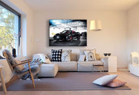 Ferrari Schwarzer Sportwagen Auto Tiefgarage Leinwandbild AK Art Bilder Leinwand Bild